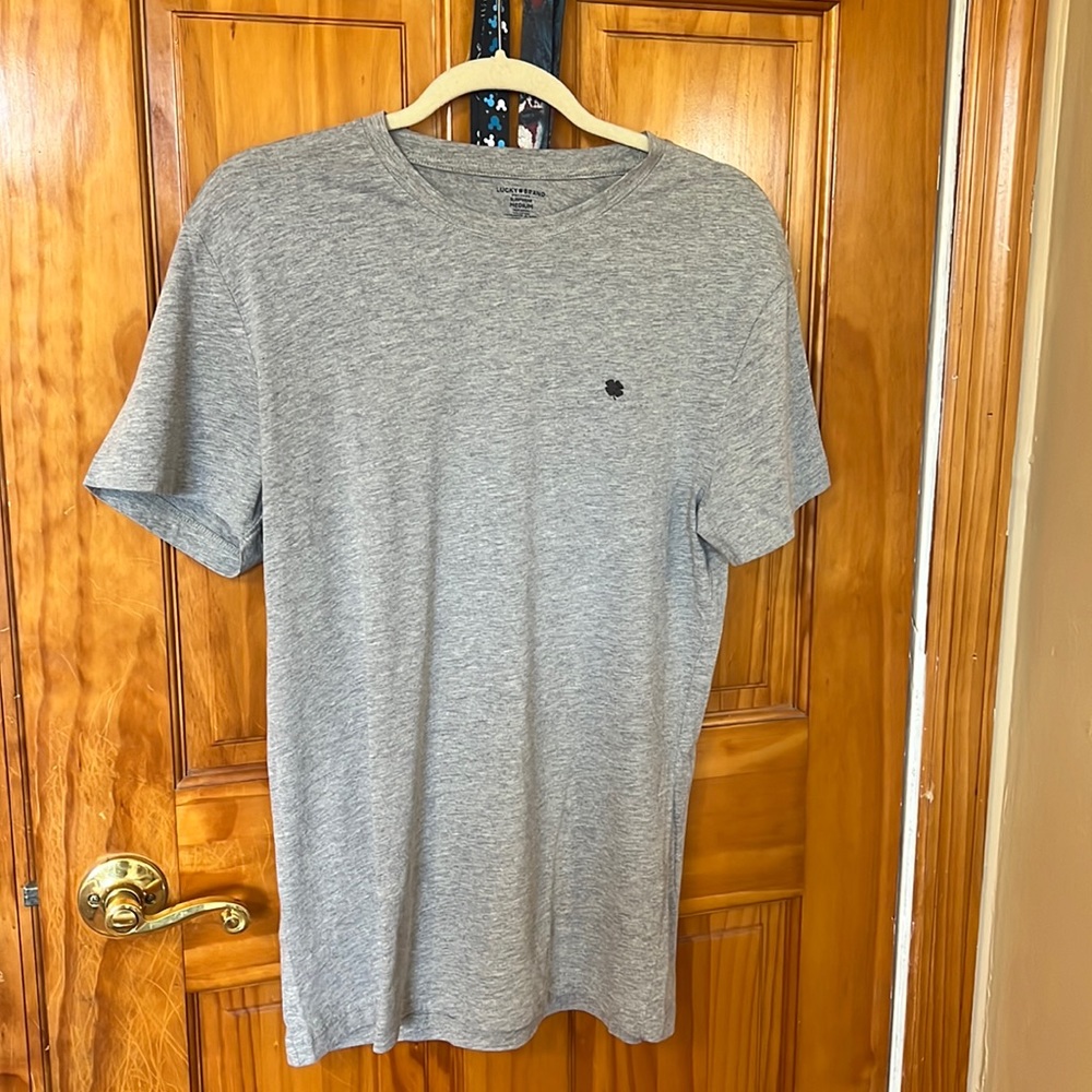Mens Lucky Brand Grey T Shirt Size Medium